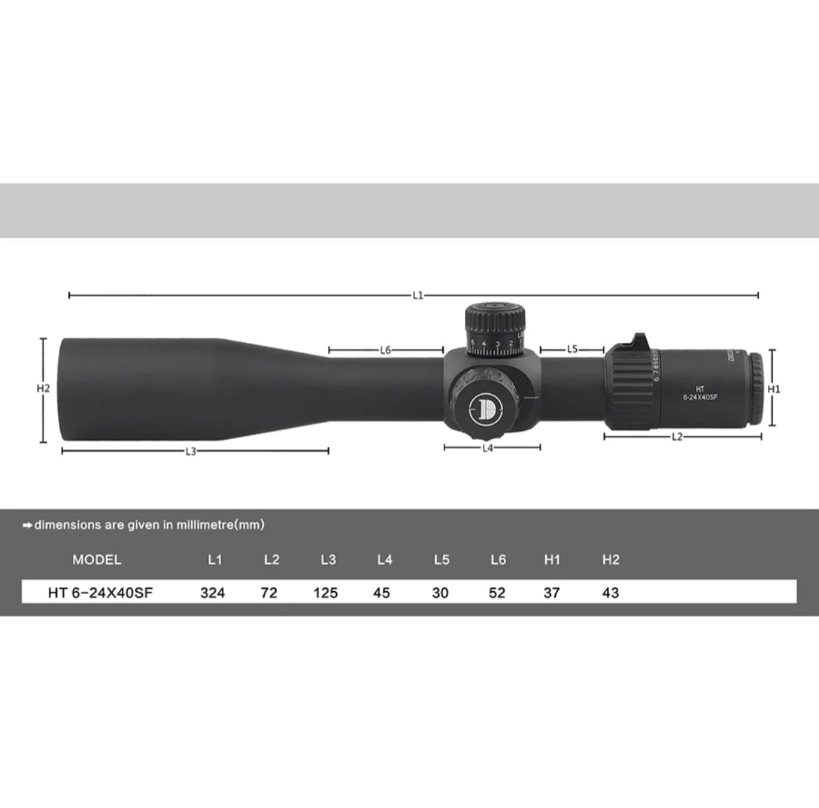 DISCOVERYOPT Optics HT 6-24X40mm First Focal Plane Scope