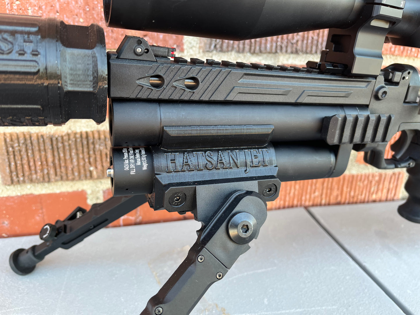 Hatsan Jet Tube clamp with M-lock mounting slots and Picatinny rail