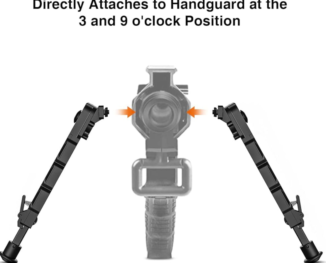 MidTen Tactical M-Rail Bipod for Hunting & Shooting – Foldable Lightweight Rifle Bipod with Adjustable Height and Anti-Slip Rubber Feet for Outdoor Tactical Use