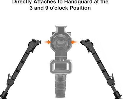 MidTen Tactical M-Rail Bipod for Hunting & Shooting – Foldable Lightweight Rifle Bipod with Adjustable Height and Anti-Slip Rubber Feet for Outdoor Tactical Use
